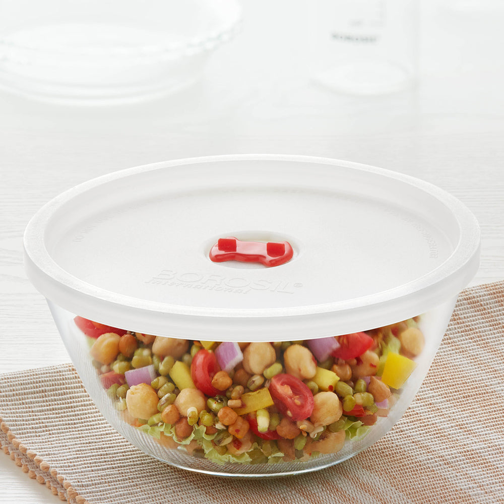 Saladier avec couvercle blanc 1,5 L