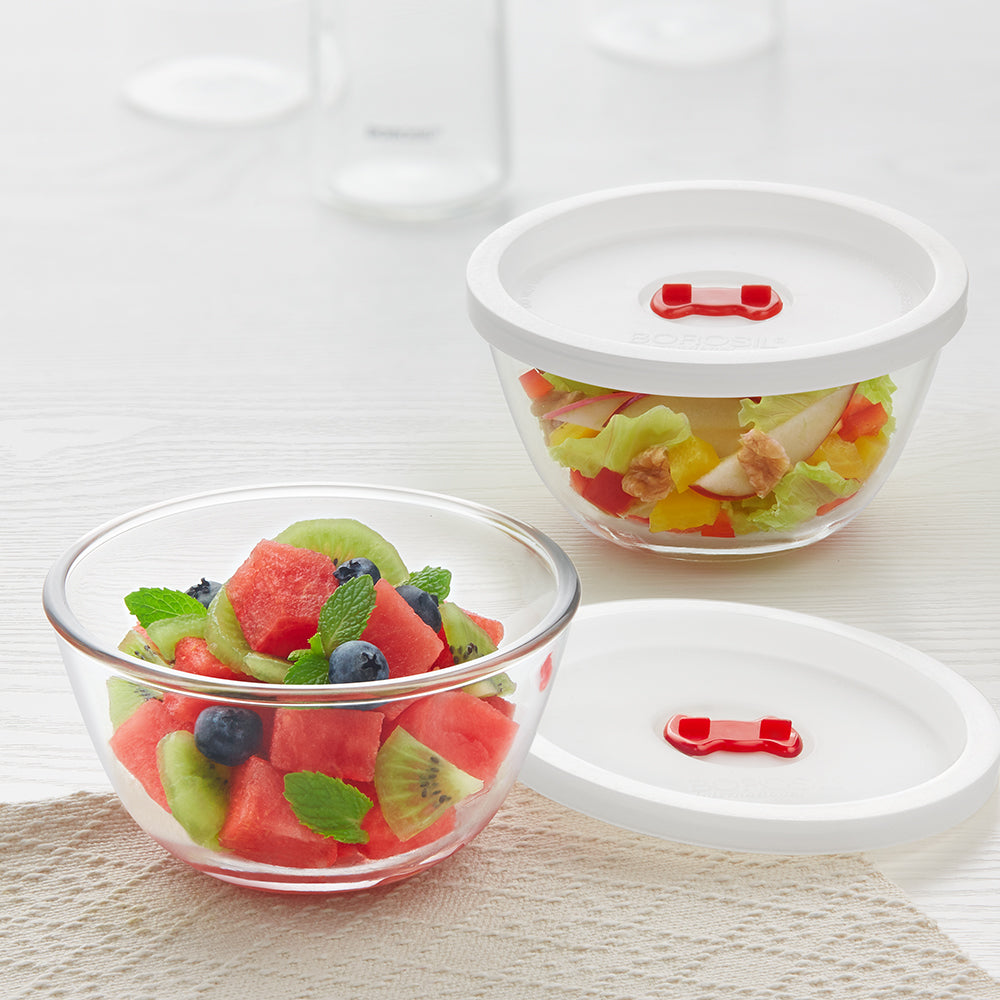 Saladier avec Couvercle Blanc Lot de 2 – 500ml