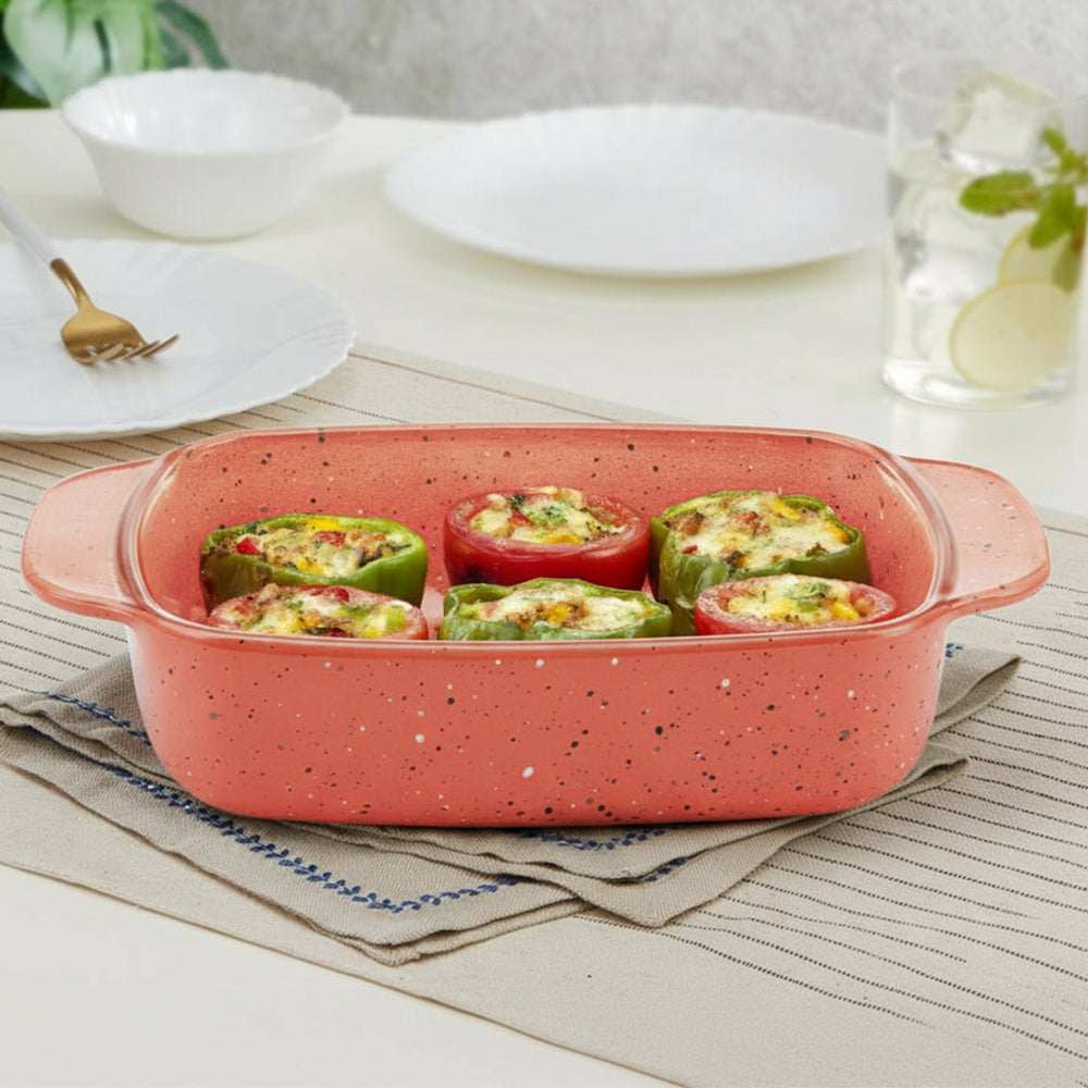 Plat rectangulaire profond rose 1,5 L