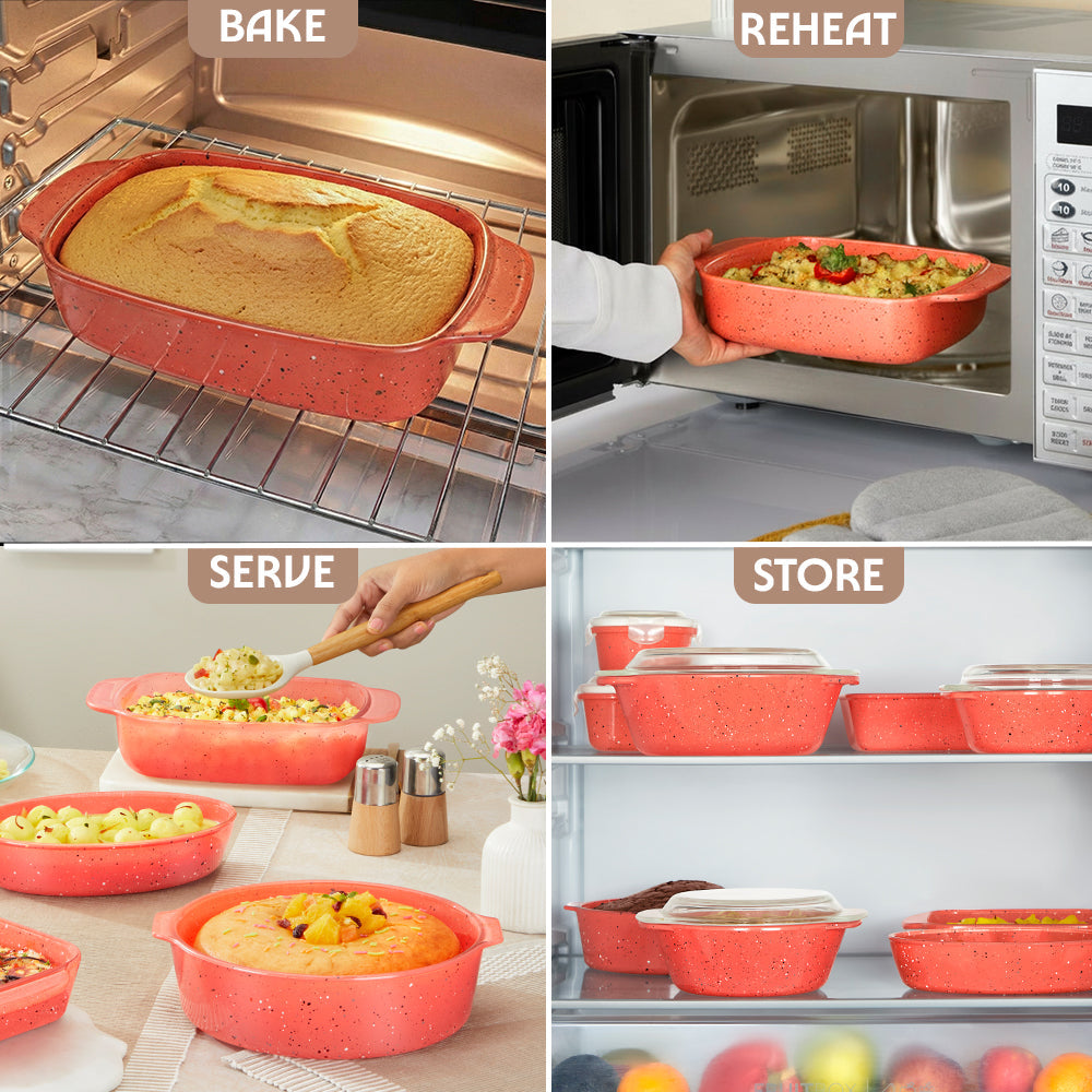 Plat rectangulaire profond rose 1,5 L