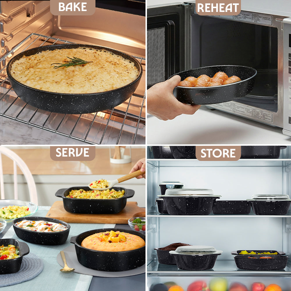 Plat de cuisson ovale noir 700 ml