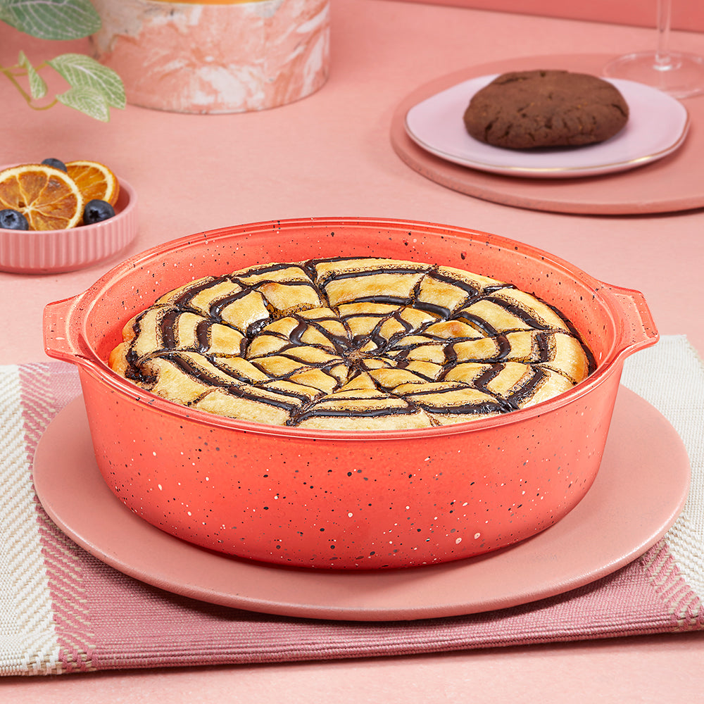 Plat à Gâteau Rond Rose 1,2 L