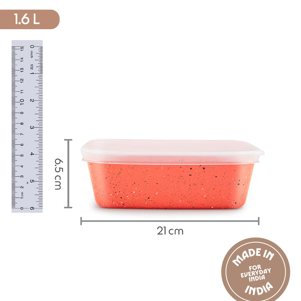 Plat carré rose avec couvercle 1,6 L