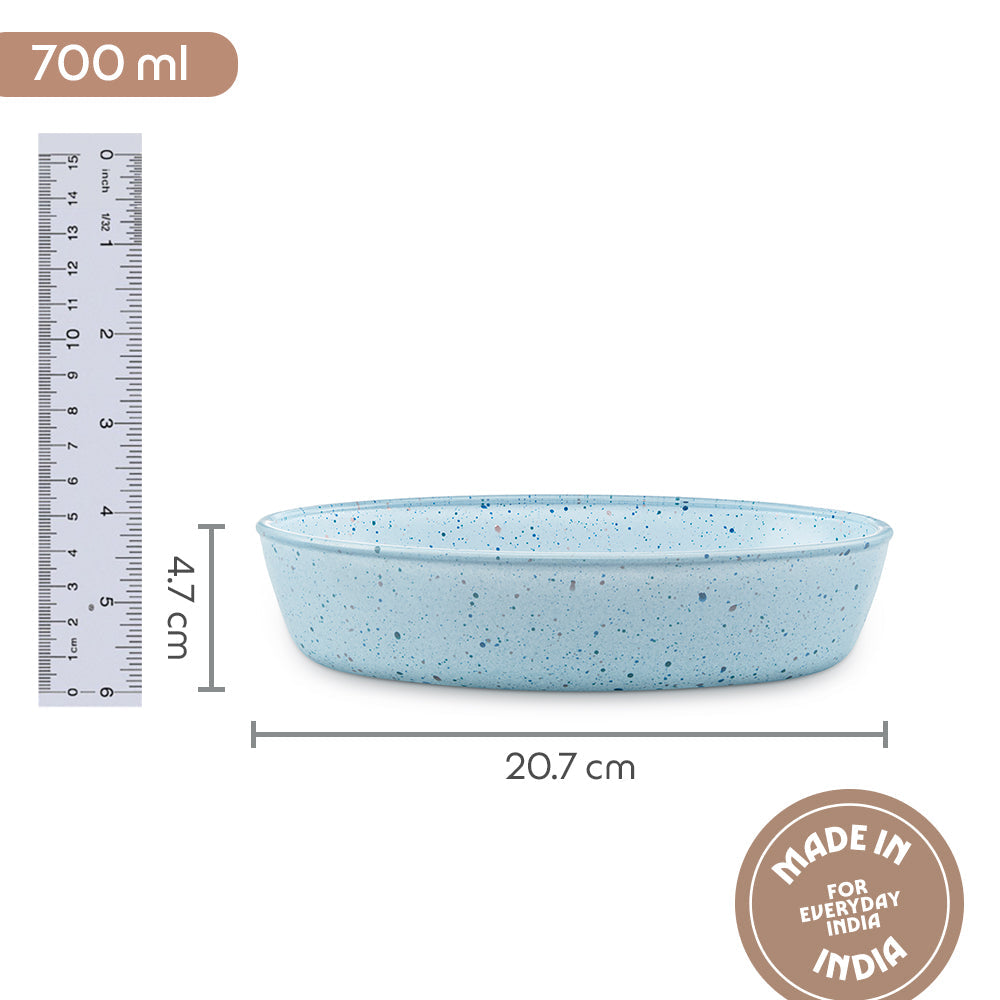 Plat à four ovale bleu 700ml