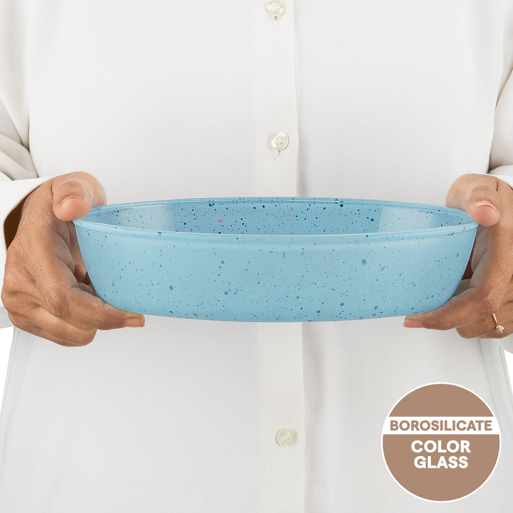 Plat à four ovale bleu 700ml