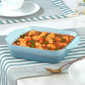 Plat carré bleu avec anse 800ml