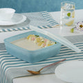 Plat carré bleu avec couvercle 800 ml