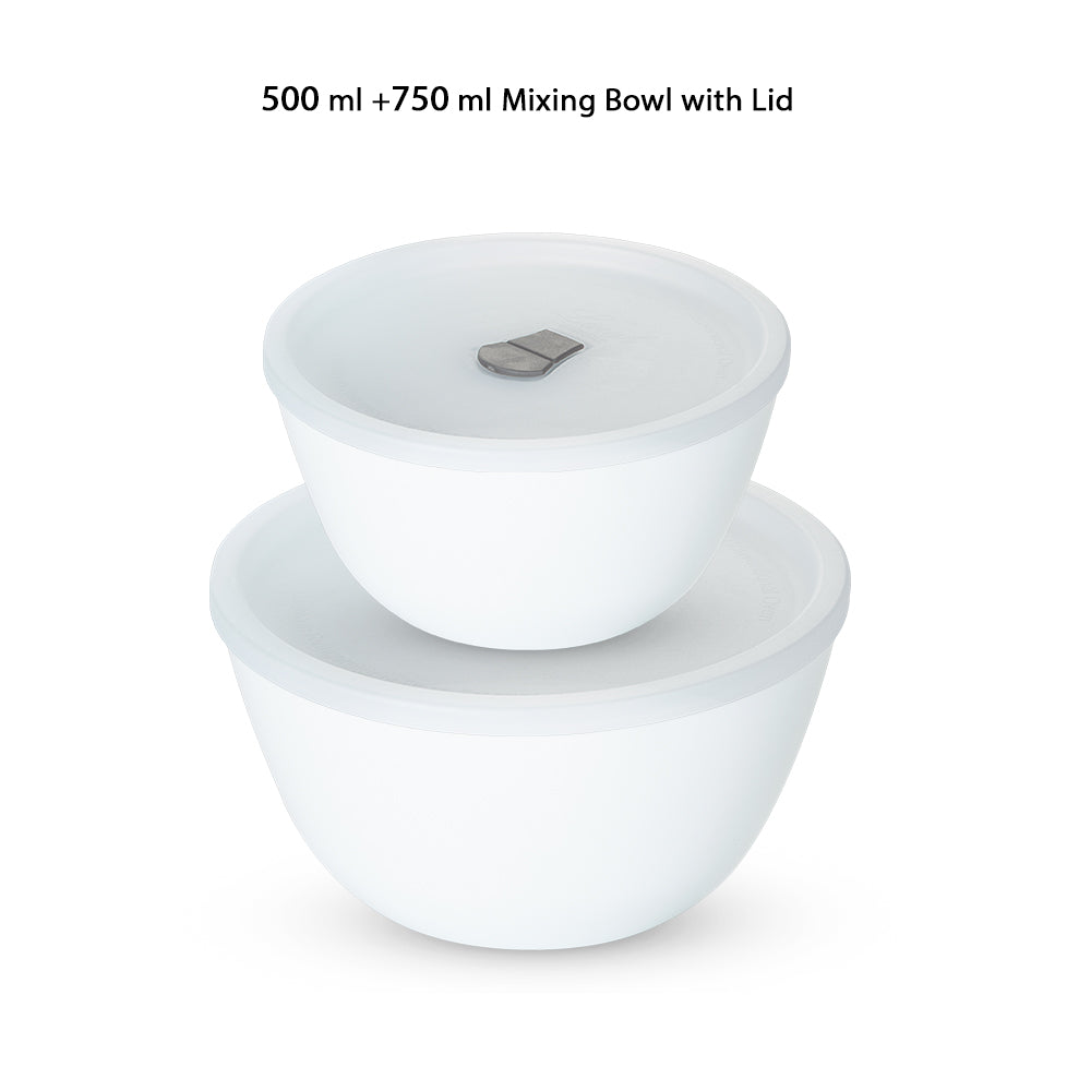 Ensemble de 2 bols mélangeurs avec couvercles – 750 ml + 500 ml