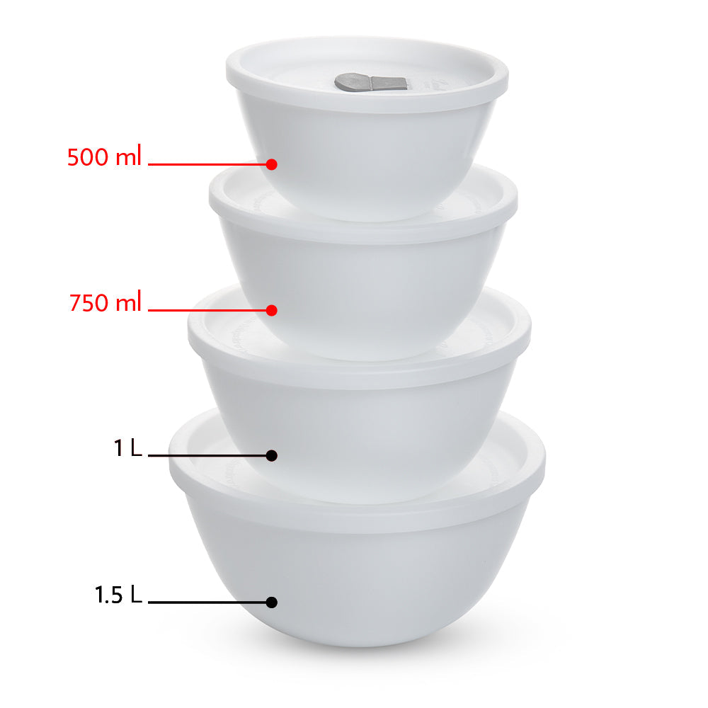 Ensemble de 2 bols mélangeurs avec couvercles – 750 ml + 500 ml