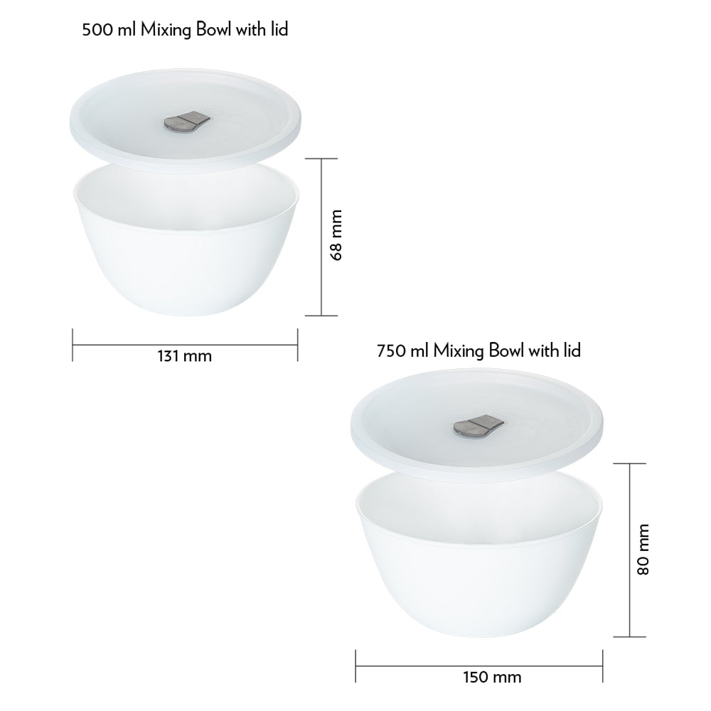 Ensemble de 2 bols mélangeurs avec couvercles – 750 ml + 500 ml