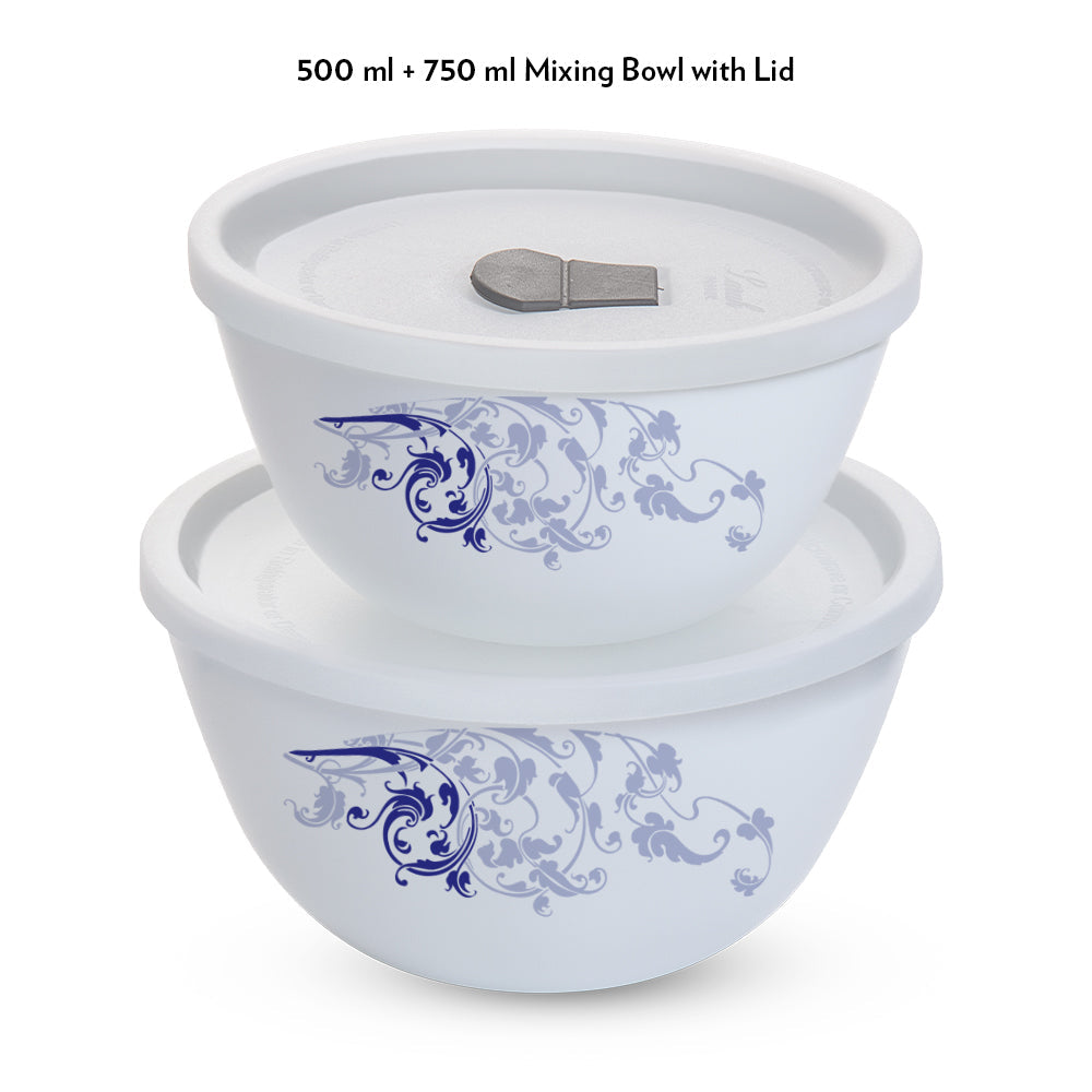 Ensemble de bols mélangeurs avec couvercles – 4 pièces (500 ml + 750 ml)