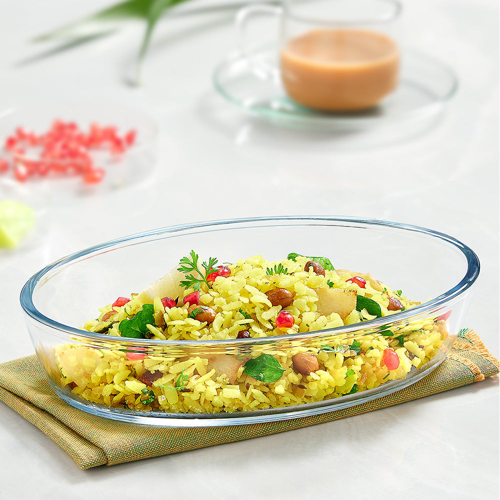 Plat de cuisson ovale en verre 700 ml