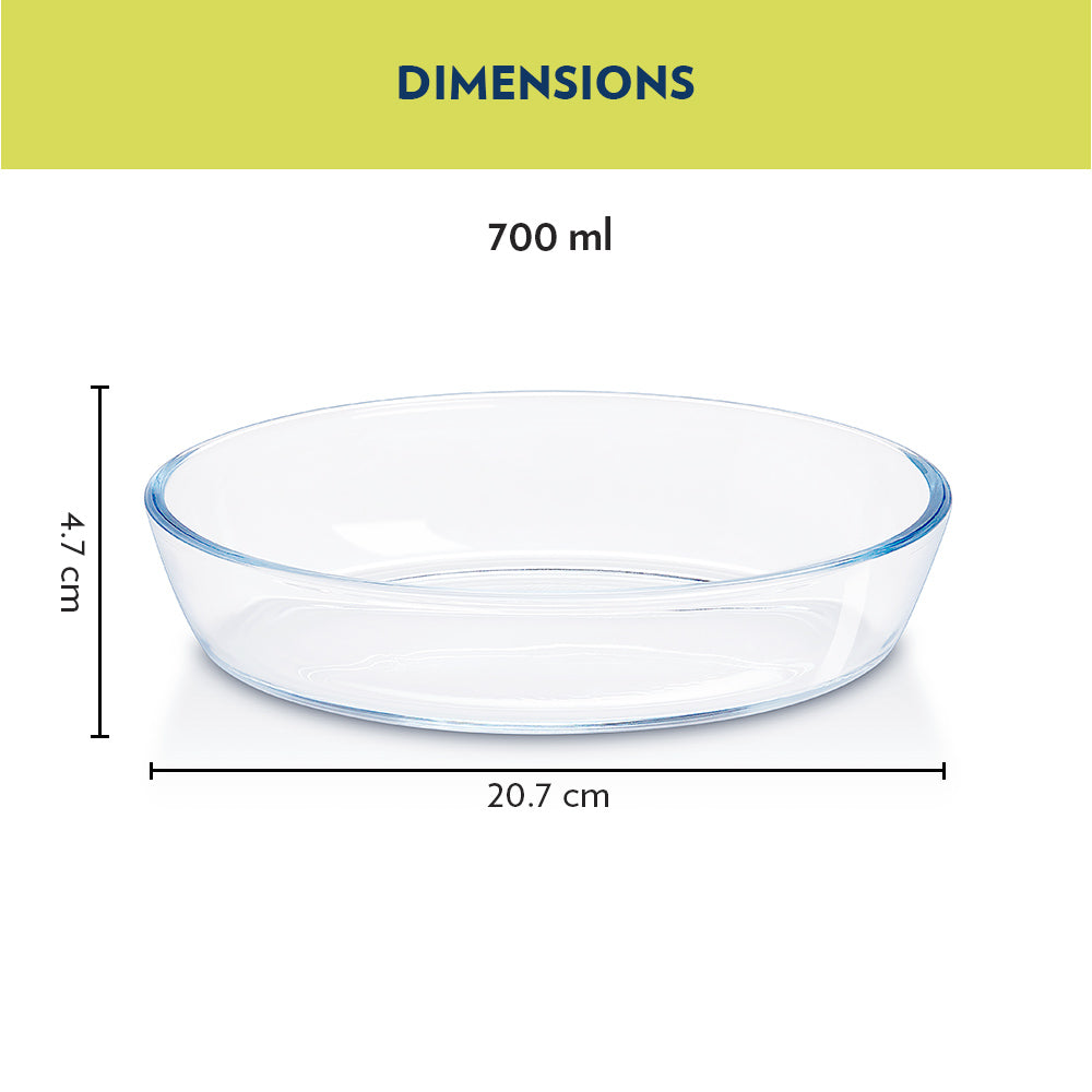 Plat de cuisson ovale en verre 700 ml
