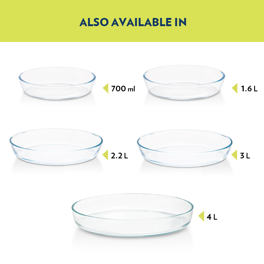Plat de cuisson ovale en verre 1,6 L