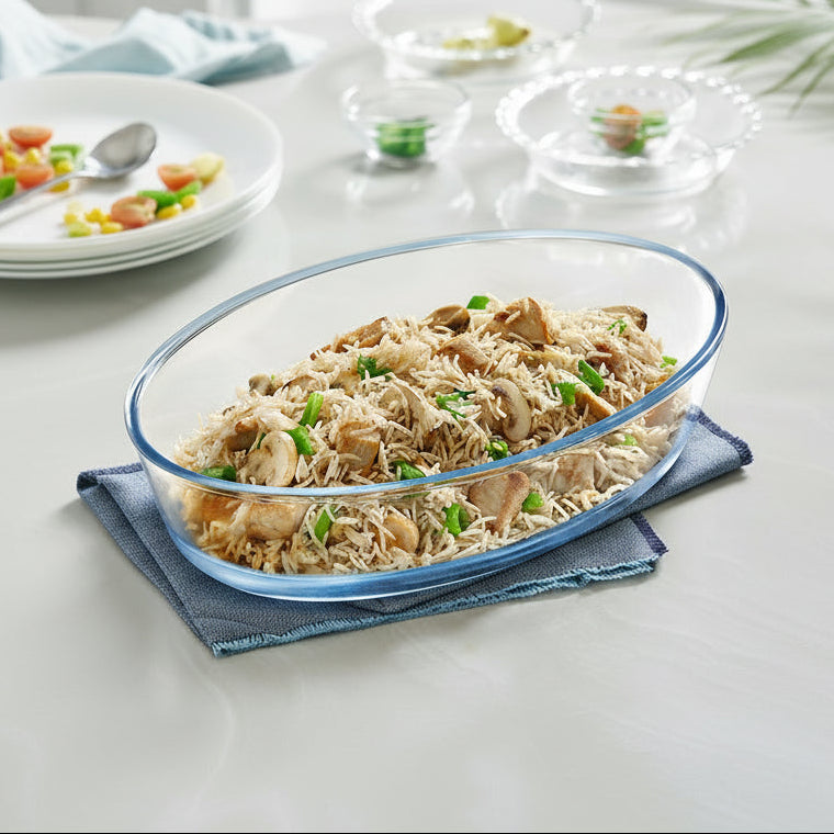 Plat de cuisson en verre ovale 2,2 L