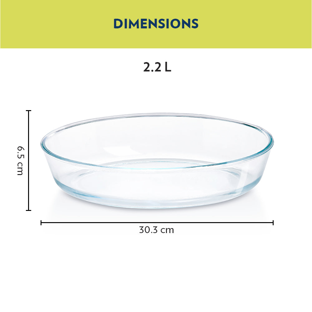 Plat de cuisson en verre ovale 2,2 L
