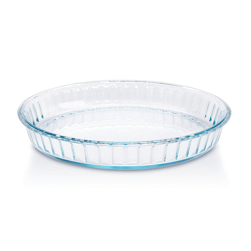 Plat de cuisson en verre cannelé transparent 1,2 L