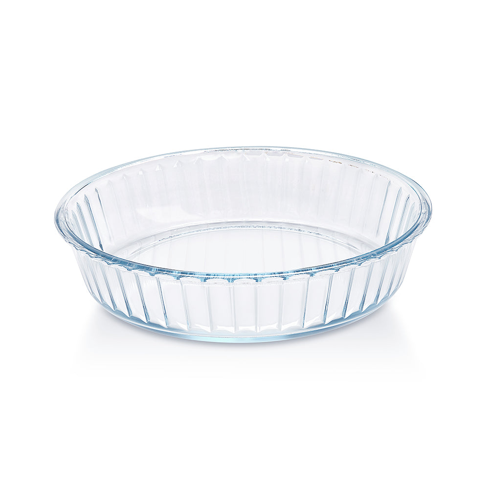 Plat de cuisson en verre cannelé 1,5 L