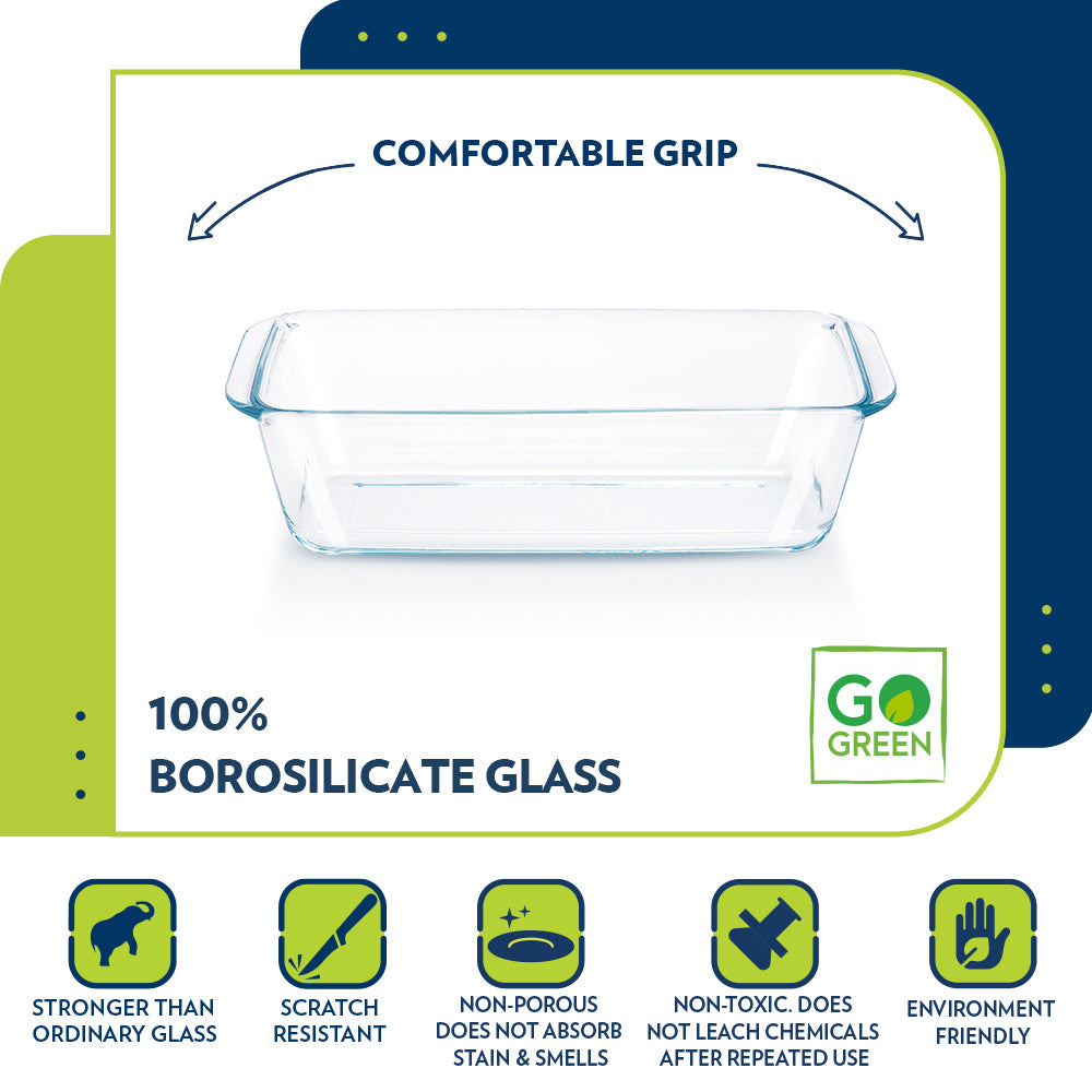 Plat de cuisson à pain en verre transparent 1,2L