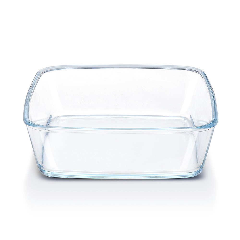 Plat de cuisson carré en verre 1,6 L