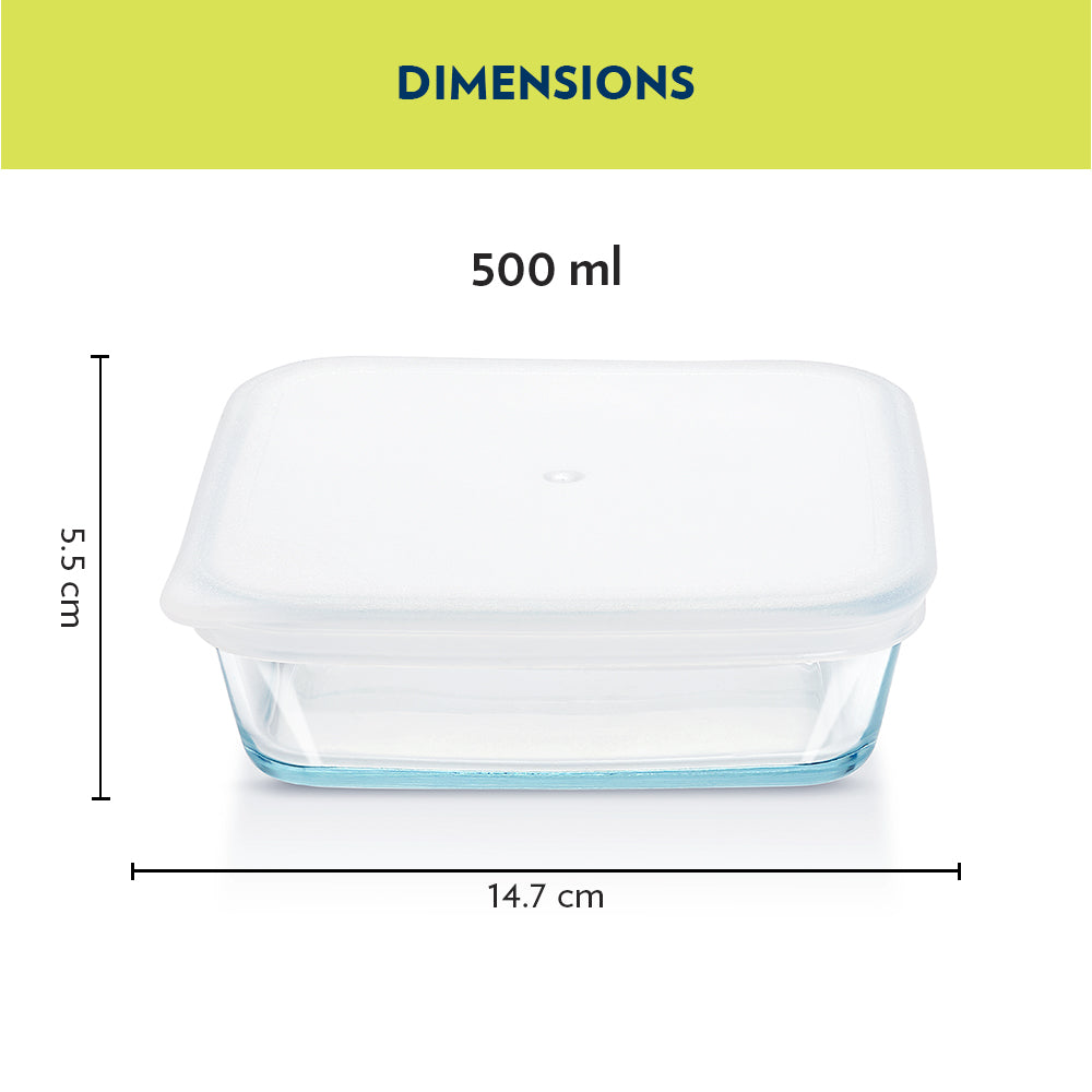 Plat de cuisson carré avec couvercle 500 ml
