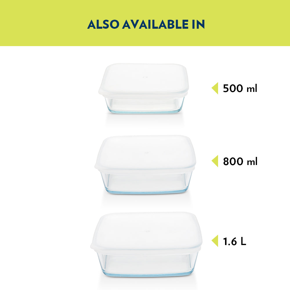 Plat de cuisson carré avec couvercle 500 ml