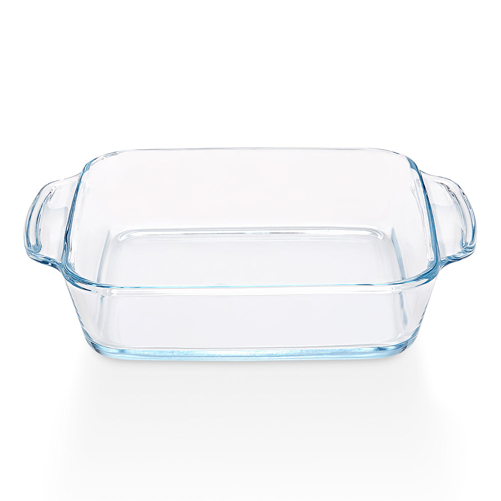 Plat de cuisson carré en verre avec poignées 800ml