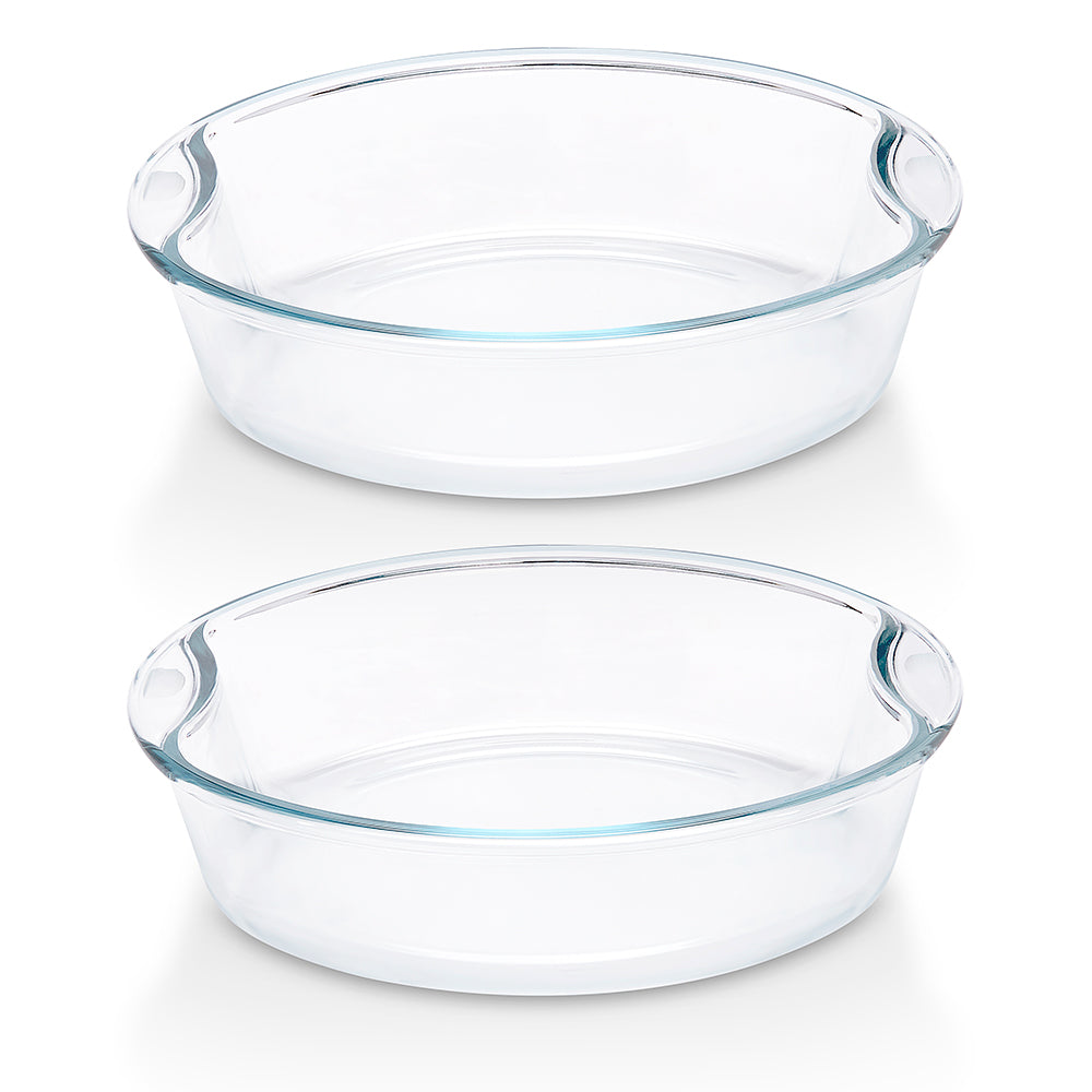 Plat à gâteau rond en verre avec poignées 1,5 L