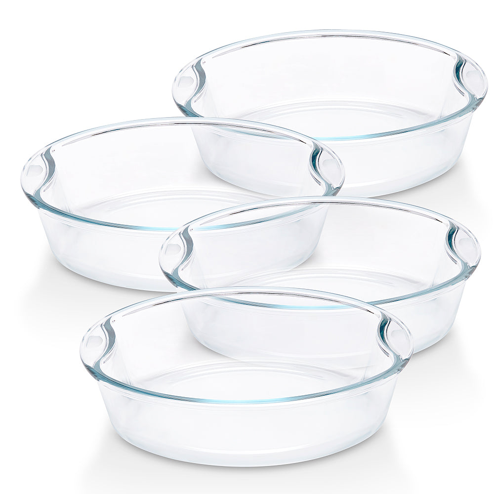 Plat à gâteau rond en verre avec poignées 1,5 L