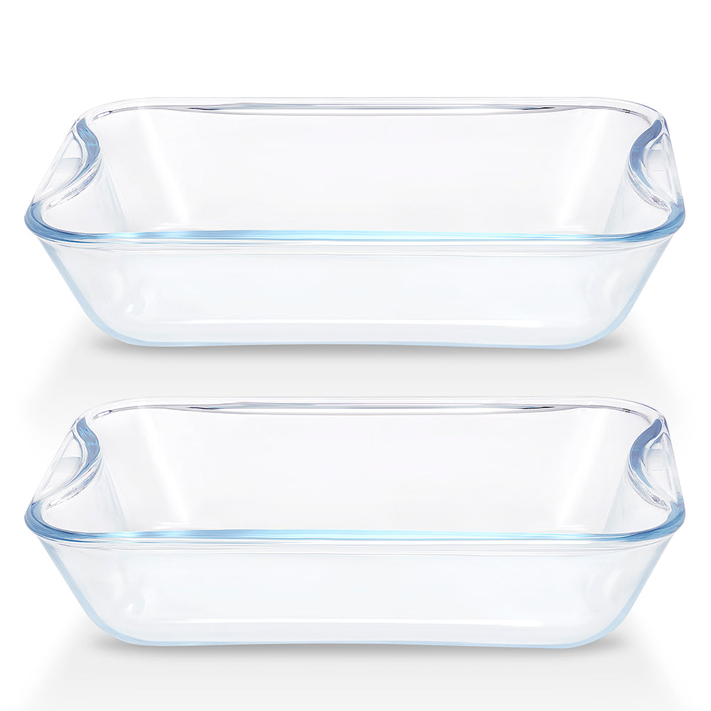 Plat rectangulaire en verre avec anses 1,5 L
