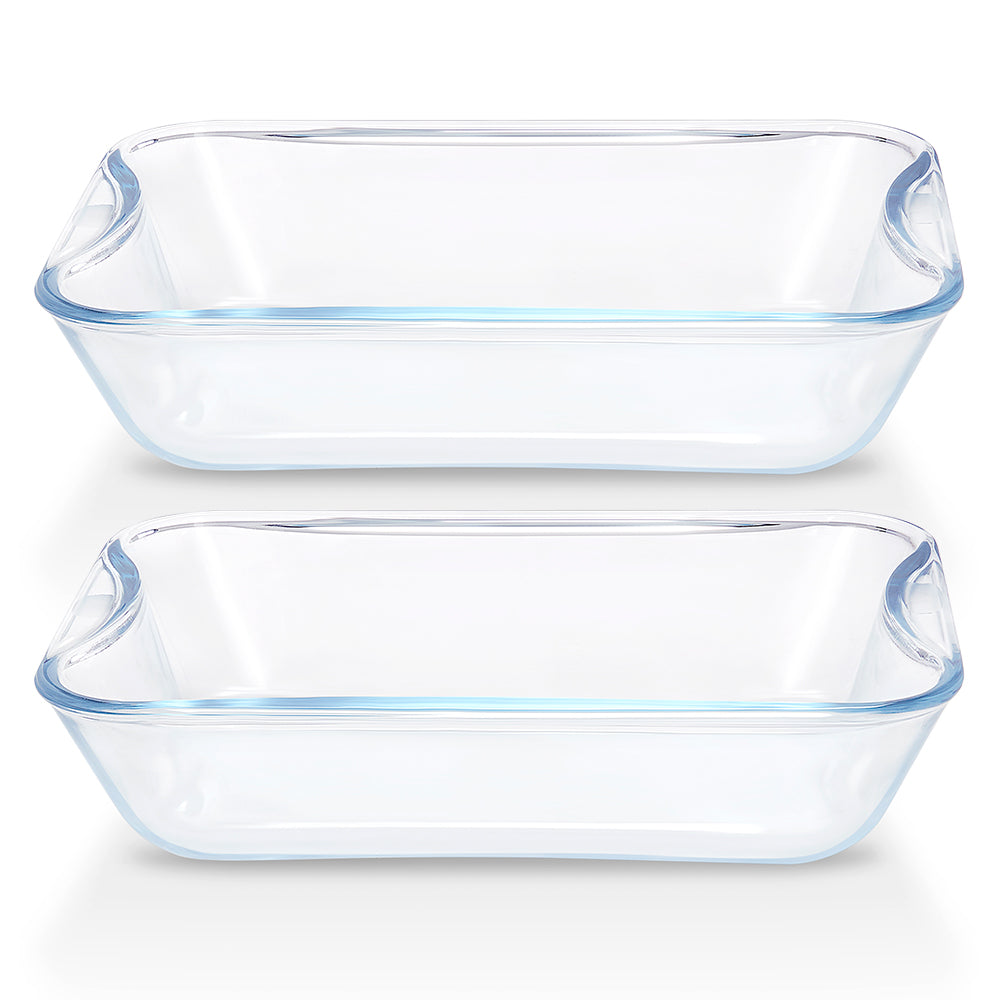 Plat de cuisson rectangulaire en verre avec poignées 2,5 L