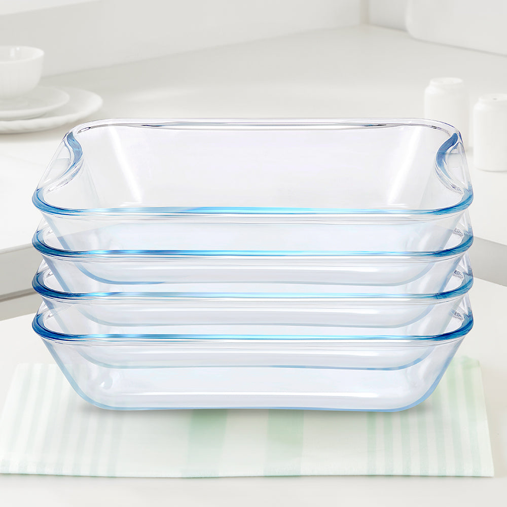 Plat de cuisson rectangulaire en verre avec poignées 2,5 L