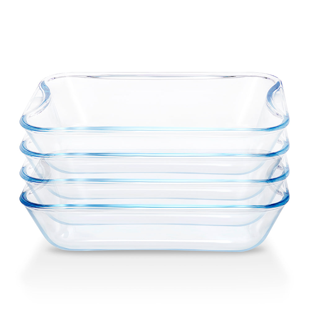 Plat de cuisson rectangulaire en verre avec poignées 2,5 L