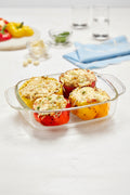 Plat en verre rectangulaire profond 1,5 L