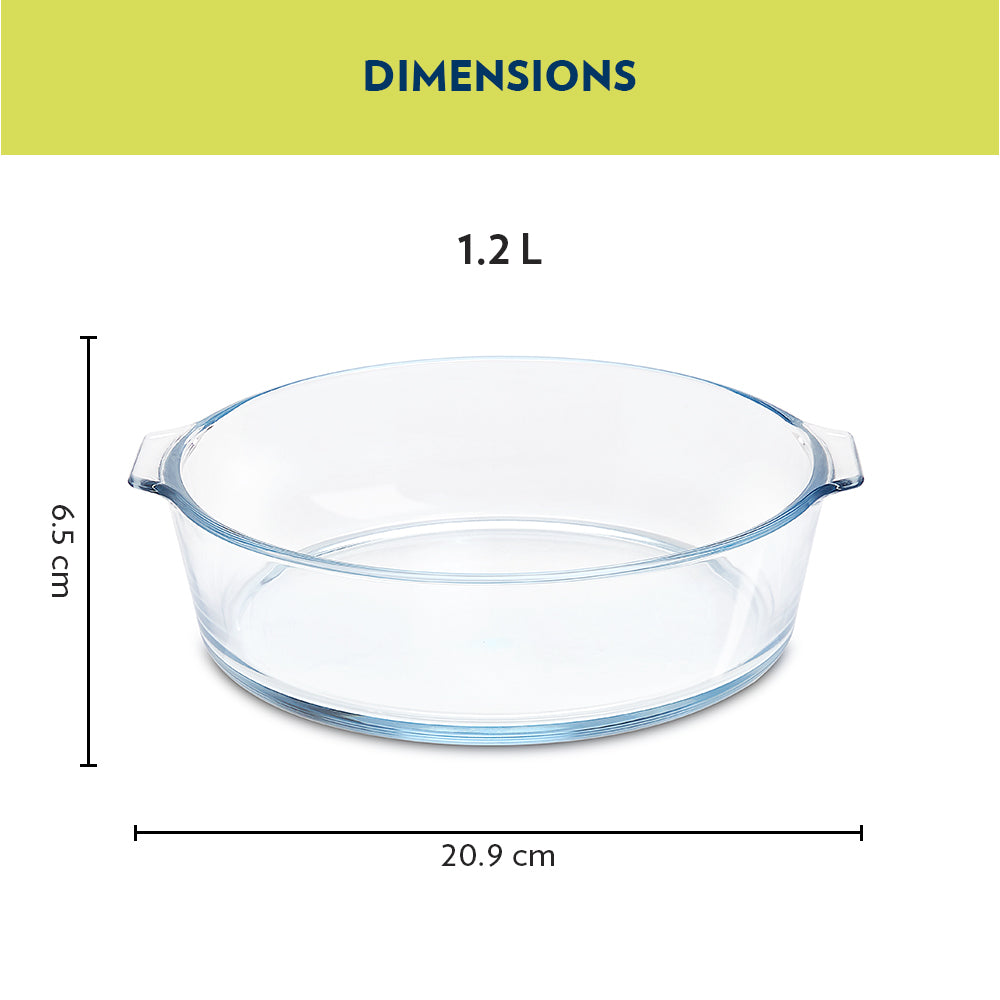 Plat à gâteau rond avec anse 1,2 L