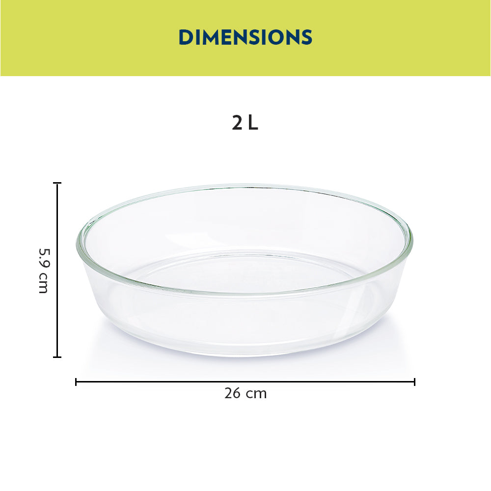 Plat rond en verre pour four 2L