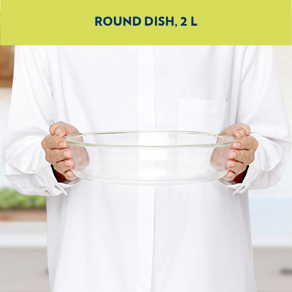 Plat rond en verre pour four 2L